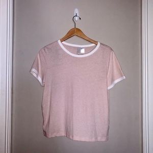 Basic Pink Top with White Detailing